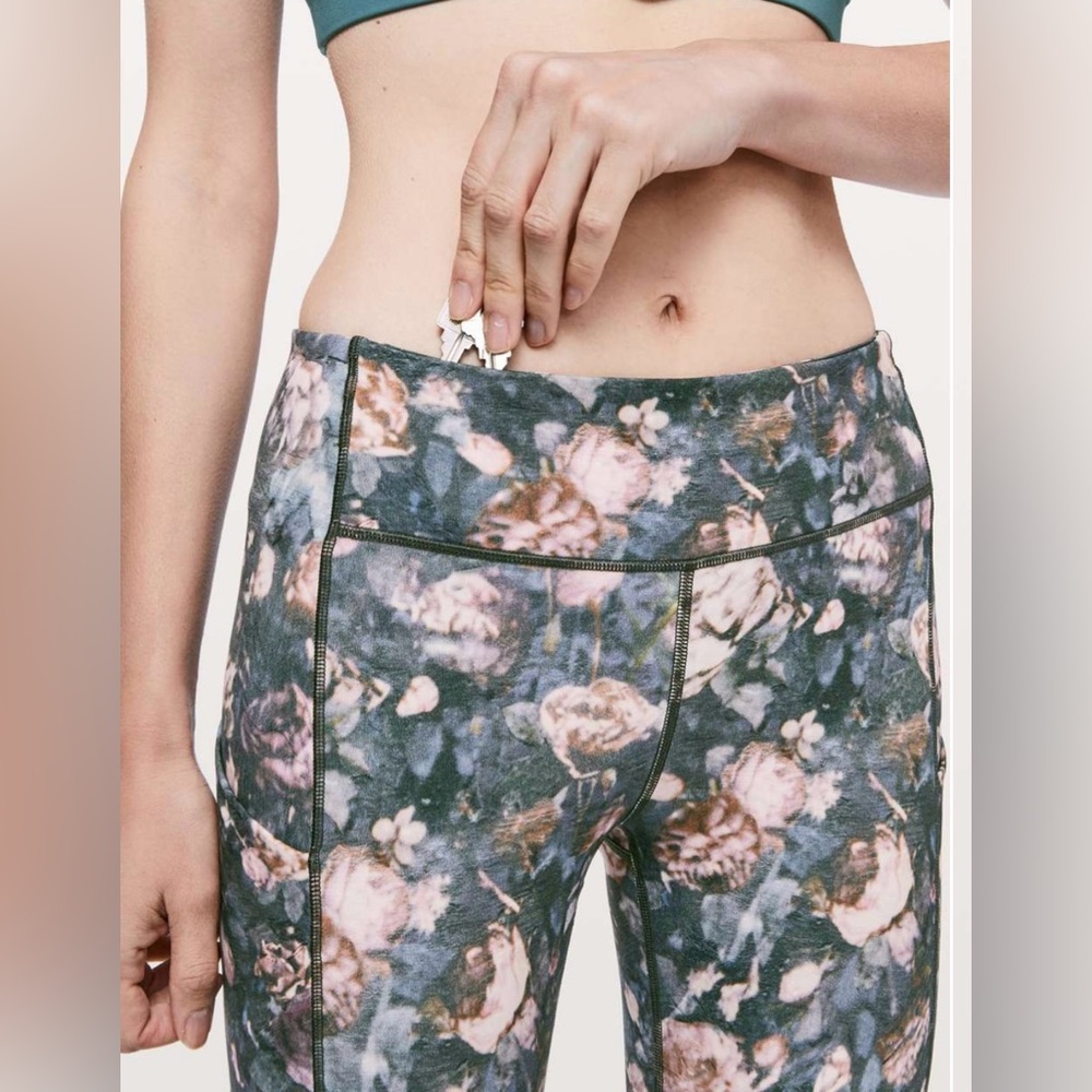 Lululemon Speed Up Crop 21” Sz 6 RARE Frosted Rose Multi BNWT